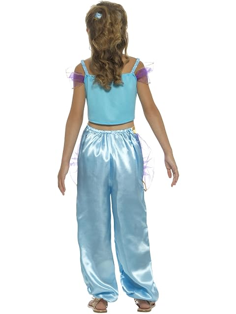 Foto 3 de 7 de Smiffys Disfraz de princesa árabe, azul, con camiseta, pantalones y tocado Halloween, Carnaval