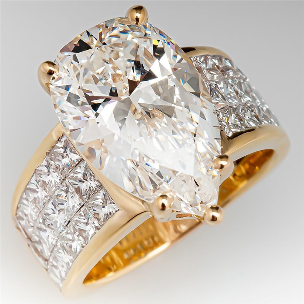Gorgeous Pear Cut CZ Ring for Wedding Finger Jewelry for Women | Proposal, Wedding Ceremony, Bridal Party, Bridesmaid, Wedding Anniversary, Romantic