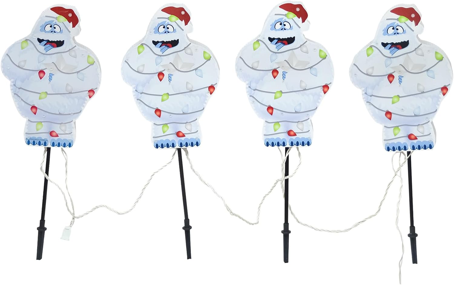 12 Inch Rudolph Pathway Markers Bumble 4 Ct Christmas Holiday Outdoor LED Yard Decor