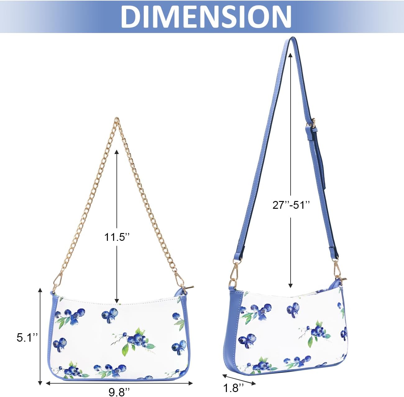 Sunwel Fashion Blueberries Print Mini Purse & Wallet Bundles