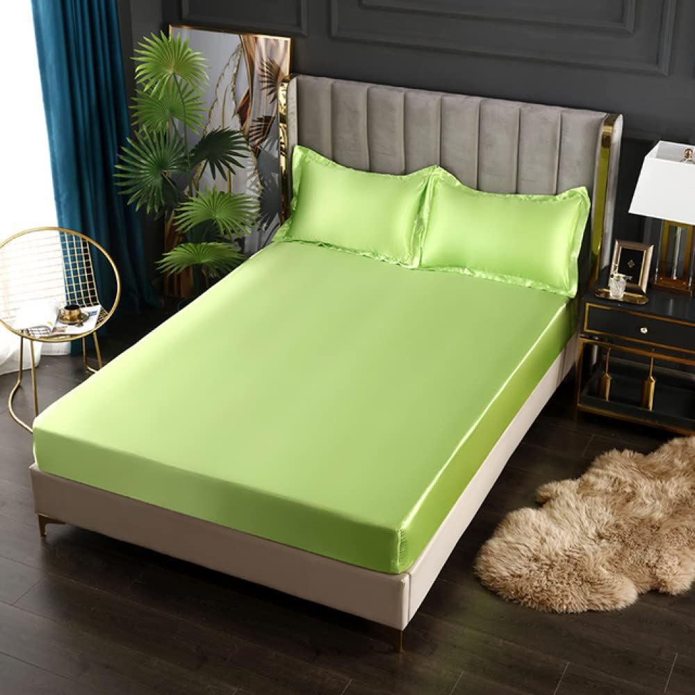 Drap de lit en satin chic 135x190 cm avec bandes élastiques Guo LV Literie