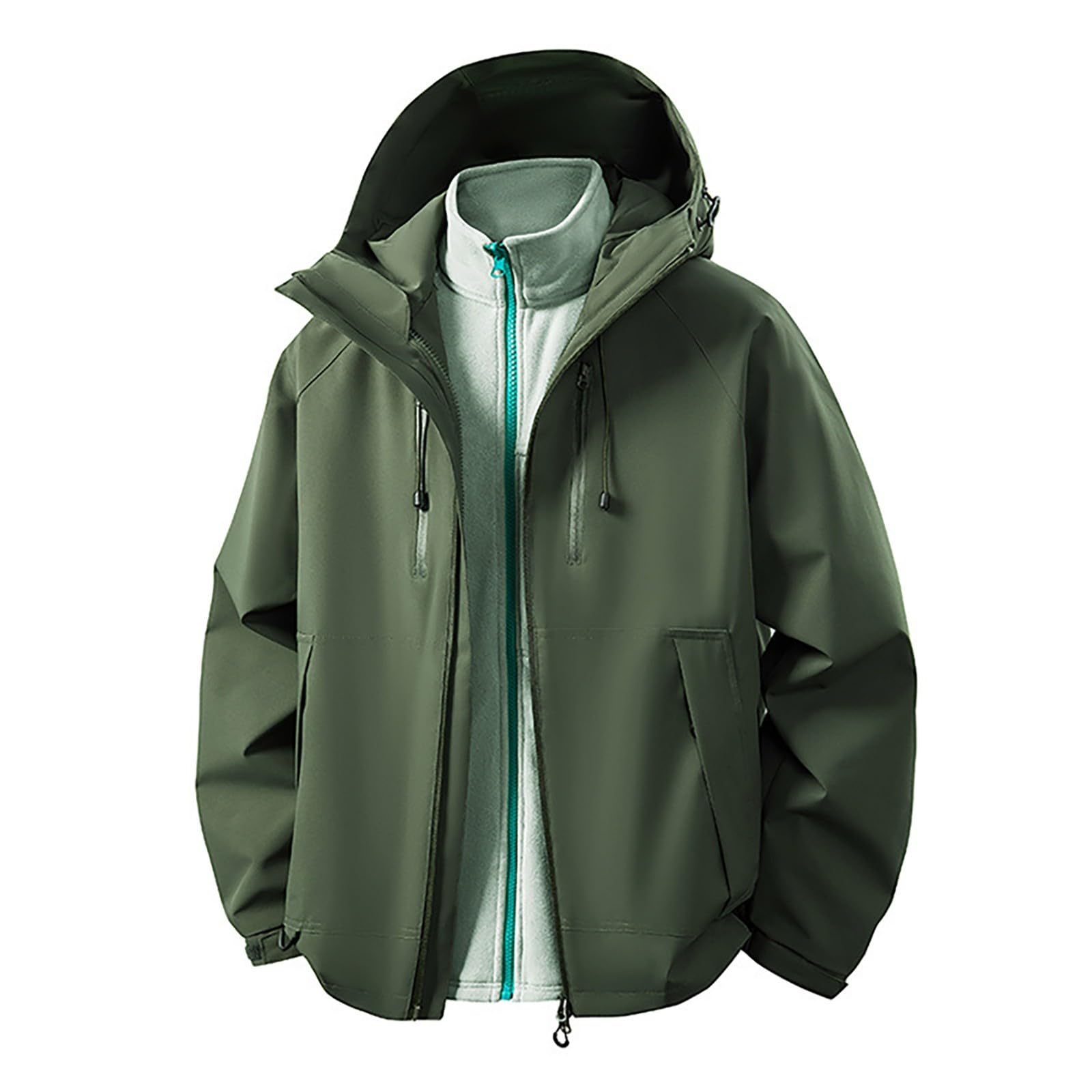 Chubasquero para hombre, impermeable, transpirable, cortavientos, para senderismo, montañismo, pesca, chubasquero ligero, chaqueta softshell con capucha