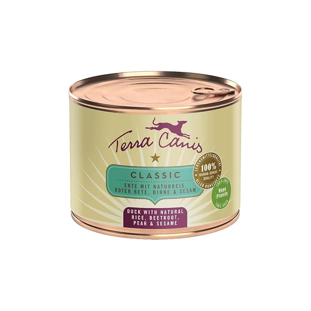 Terra Canis Pato con arroz Natural, Classic Comida húmeda para Perros, 200g
