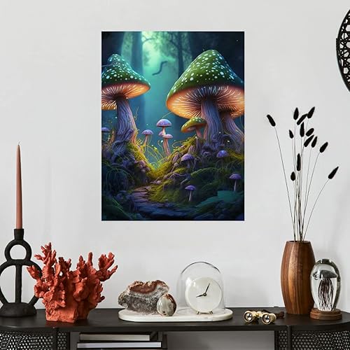 Miniatura 4 de Calcomanía de pared de hongos, hermosa calcomanía de pared, decoración gráfica de pared, 18 x 12 pulgadas