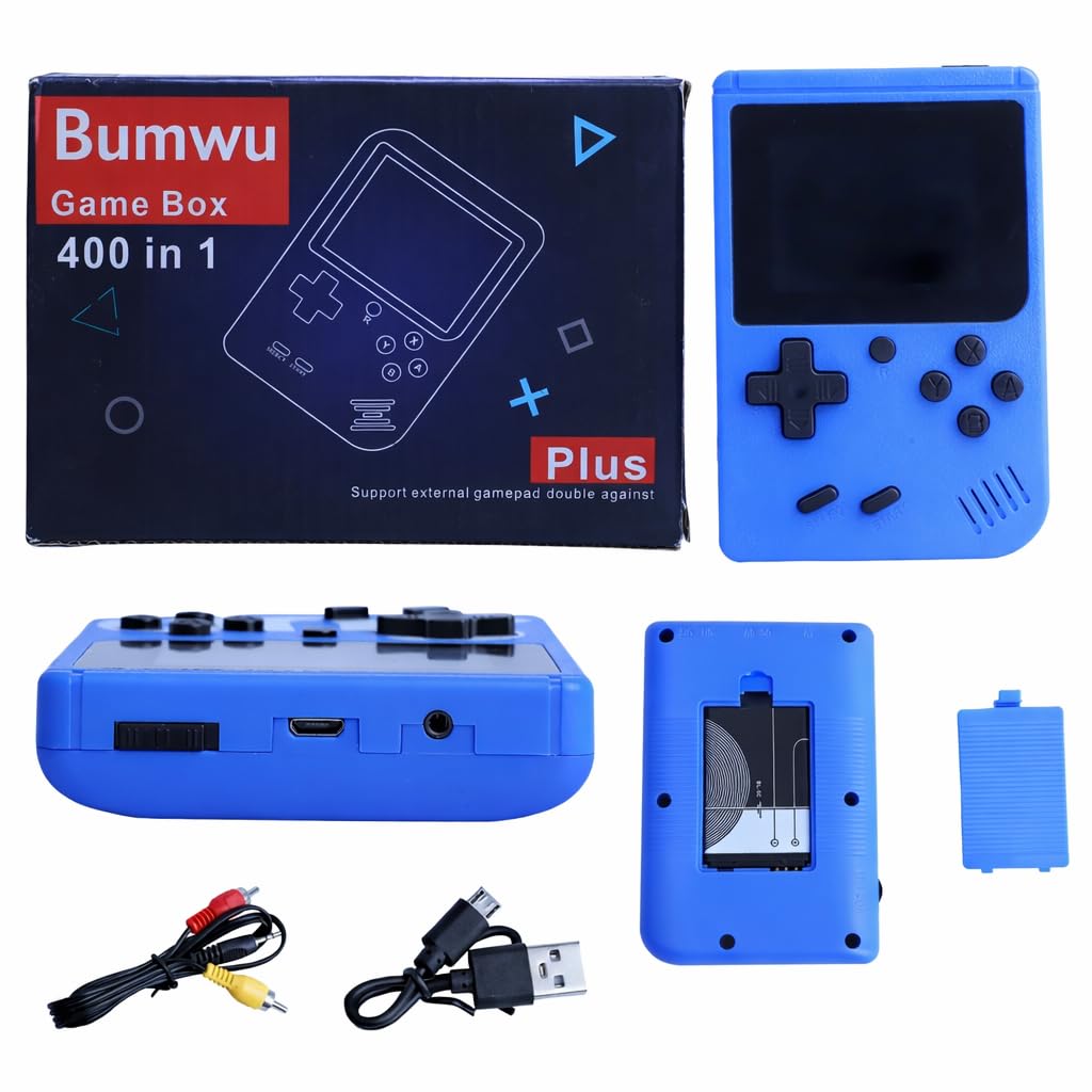 Video Game for Kids, Built-in Games | 400 in 1 Game| Indoor Games for Kids Ages 7 to 15 | Gift for Boys and Girls | Portable Fun for Travel and Home | Blue