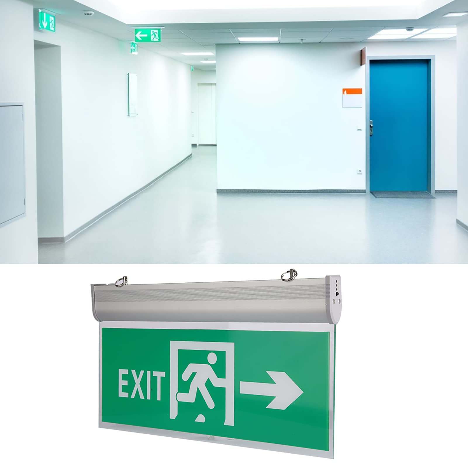 Amazon.co.jp: LED避難口誘導灯 LED非常口 避難誘導標識プレート EXIT
