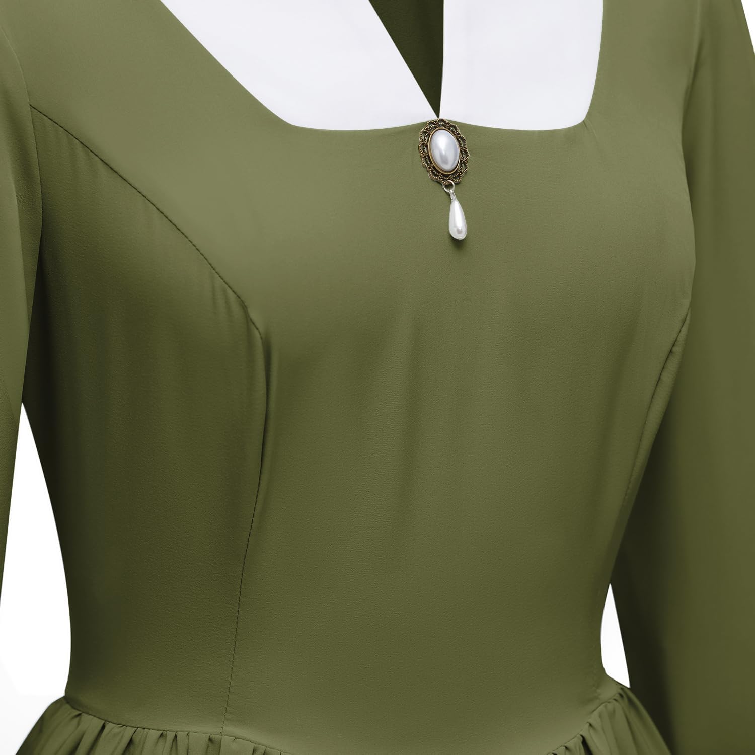 Abaowedding Colonial Dress for Women Pioneer Costume Modest Prairie Colonial Civil War Dress - Image 3