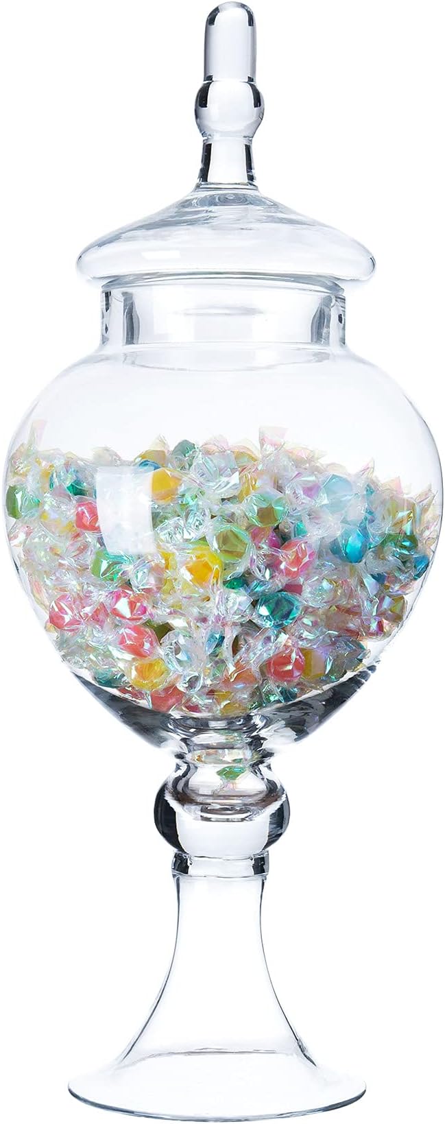 Diamond StarGlass Apothecary Jars with Lids for Candy Buffet - Large Apothecary Jars for Bathroom, Candy Bar, Kitchen, (Height: 16.5" Body: 6.5)