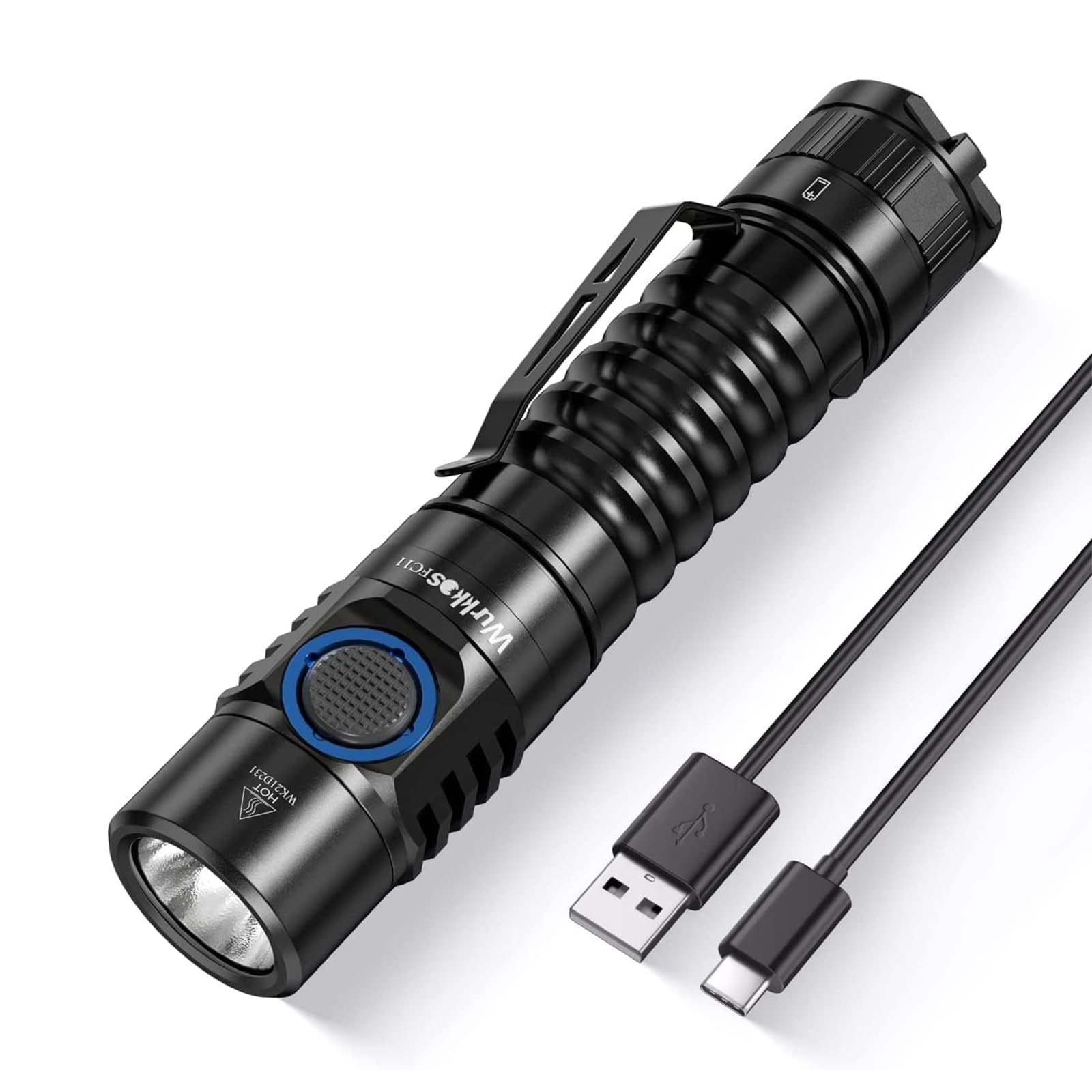 Wurkkos FC11-C LED Flashlight,led Torch Extremely Bright,1300 Lumen Torch USB C 90 CRI,Light,Magnet at The Bottom of The lamp,incl Rechargeable Power(5000K)