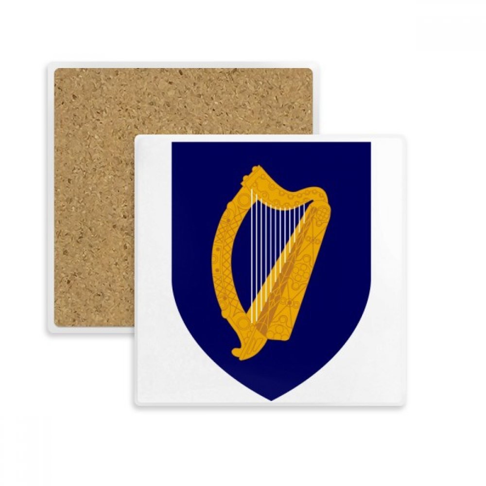 Dessous de verre en pierre absorbante et tasse blason Irlande