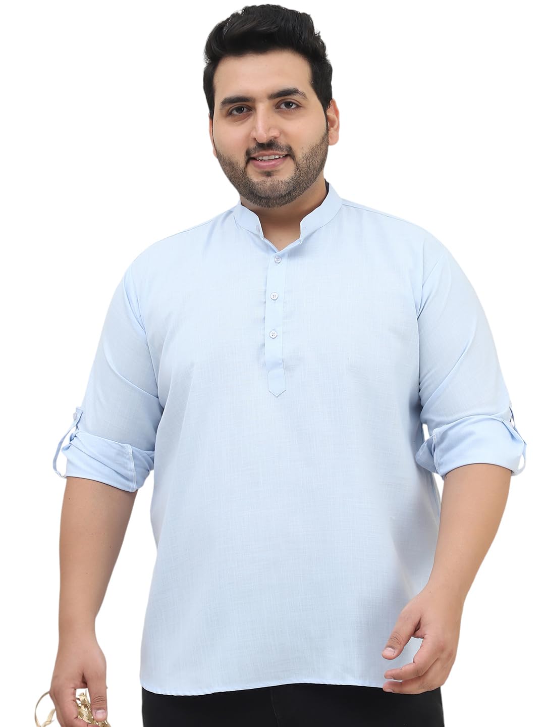 Sojanya Plus(Since 1958), Men's Cotton Blue Short Kurta