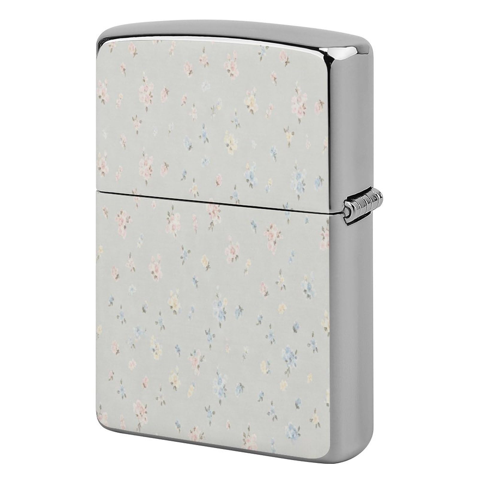 Btcowzrv Style Minimal Gray Floral Metal Lighter Case Sleeve Cover Holder