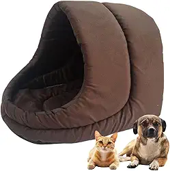 Toca Caminha Oca Iglu Cachorro Gato Cama Pet Cabana Tam M e G (Marrom, Médio)