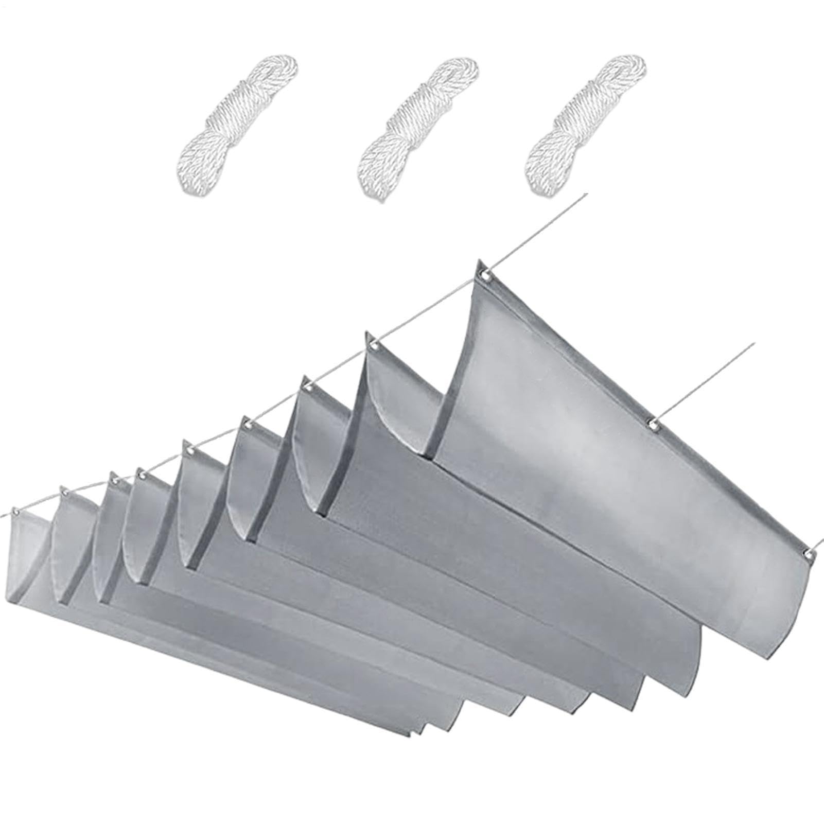 Voile d'ombrage pour extérieur robuste et imperméable au design ondulé pour terrasse