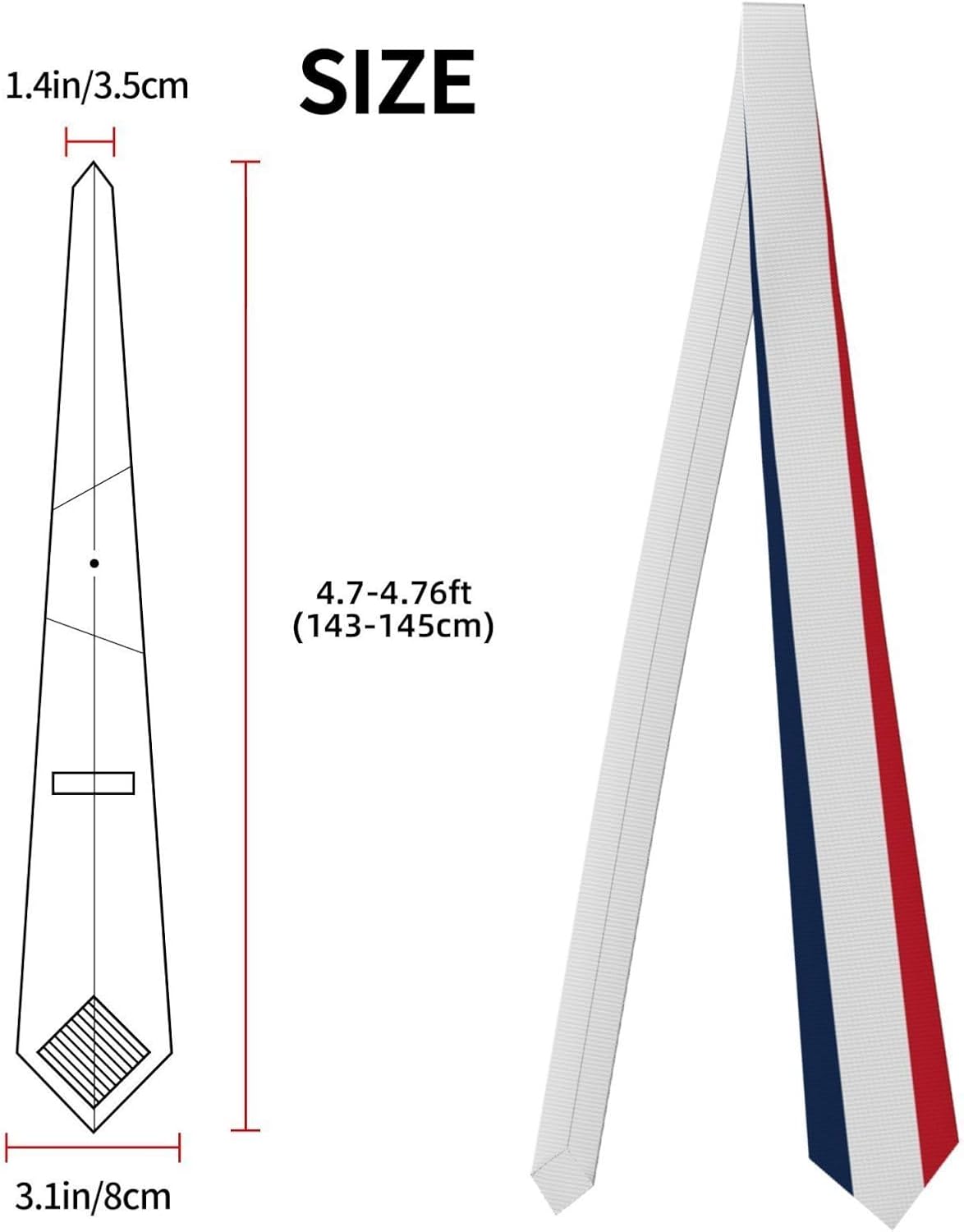 Flag Classic Men's Necktie - Premium Fabric Business & Formal Tie for Weddings, Office, Parties