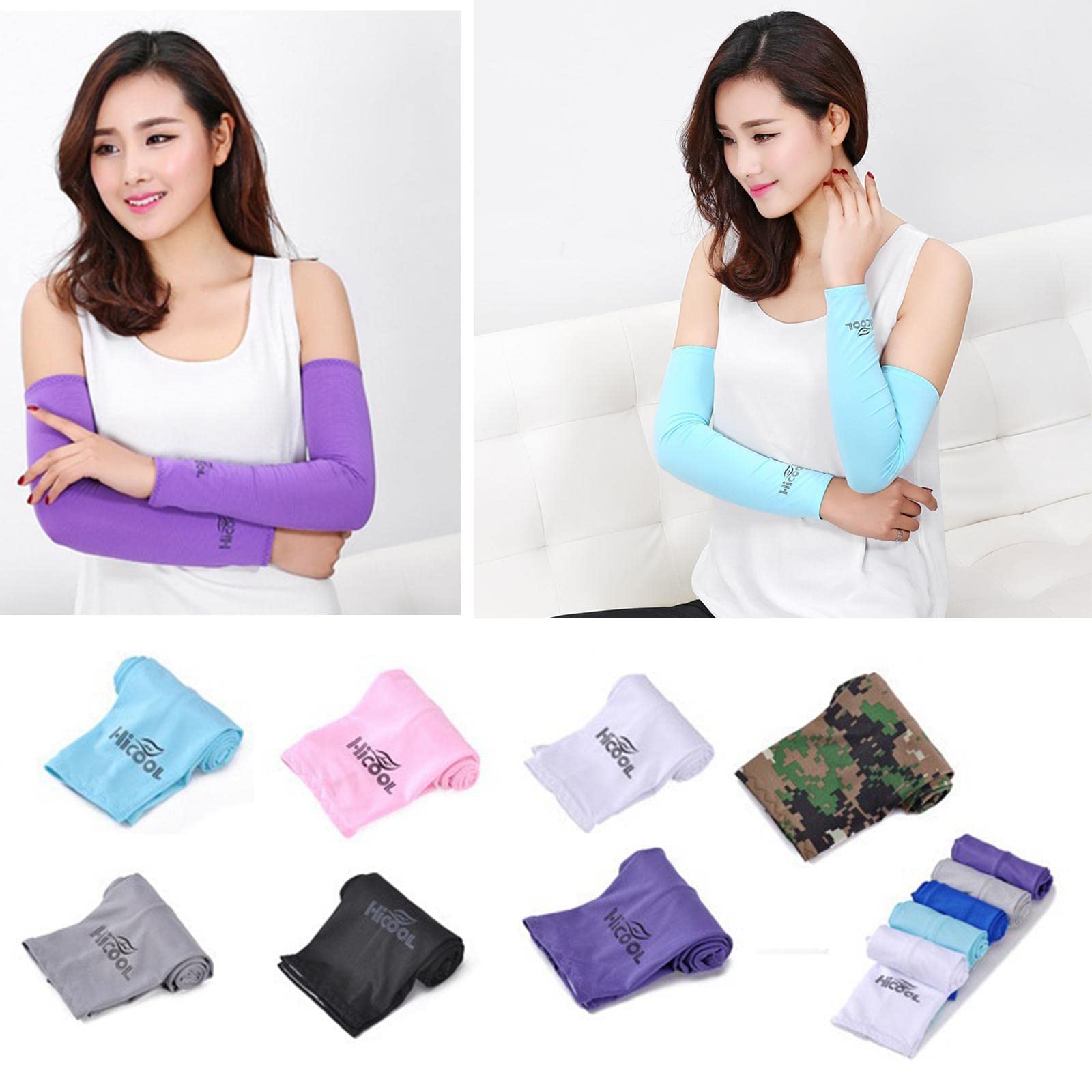 APIRILY Cooling Arm Sleeves Quick-Drying Sport Golf Driving Arms Cover Guard Blue | Sporting Goods | Team Sports | Basketball | Clothing, Shoes & Accessories | Protective Gear-image-9