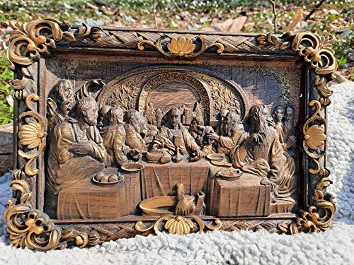 The Last Supper Orthodox Wood Carved Religious Icon Christian Gifts Wedding Anniversary Gifts Housewarming Gifts Wall Hanging Art Work #TOP5