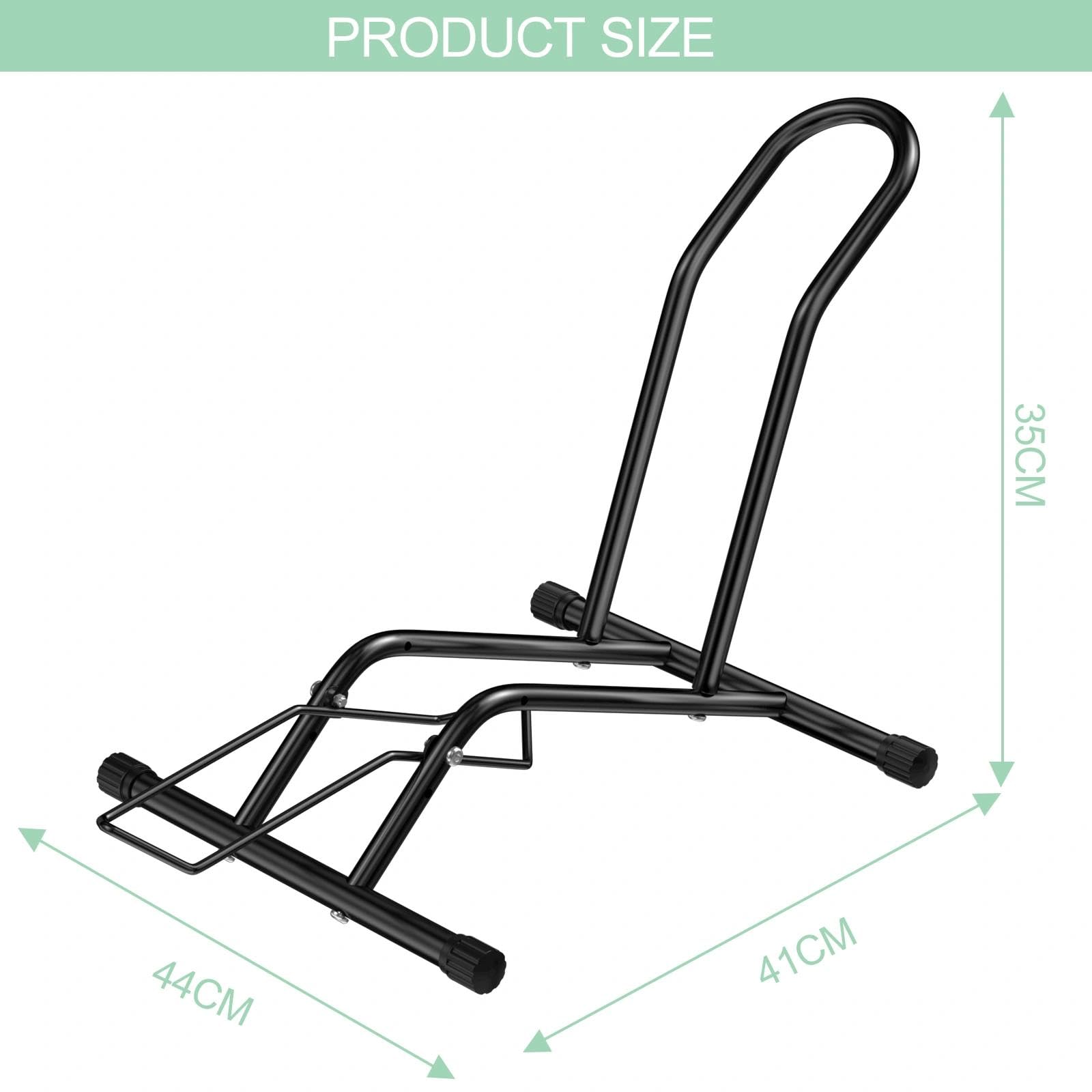 1 Pieza Soporte Bicicleta, Soporte Bici Suelo, Aparcamento Bicicleta, Soporte de Bicicleta Independiente, Soporte para Estacionamiento de Bicicletas para Rueda Delantera o Trasera(Negro)