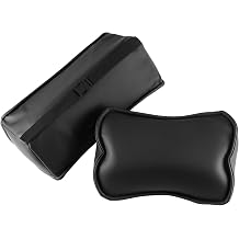 Microfiber Leather Dental Chair Neck Pillow and Lumbar Cushion Set Memory Foam Black