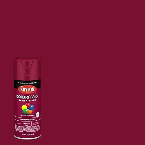 Vista 197 de Krylon - Pintura y primer en aerosol COLORmaxx K05511007, 12 onzas, rojo cereza brillante Cherry Red