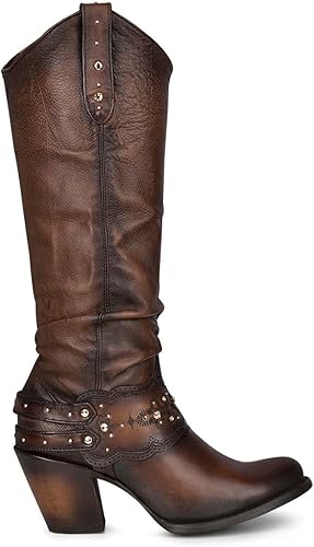 Cuadra Botas altas para mujer en piel bovina marrón