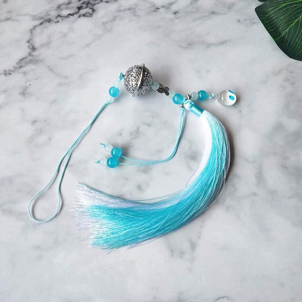 Shiyi 5.9 Pendants withTassels - Mo Dao Zu Shi Chen Qing Ling Cosplay Prop Tassel Ornament Keychain Demonic Long Bell Tassel Waist Hanged(Blue)