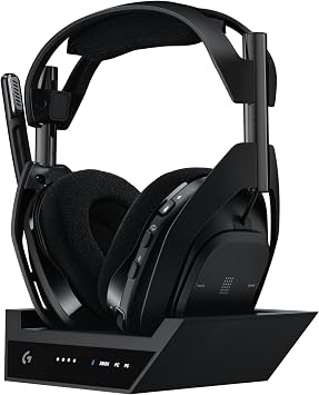 Logicool G Gaming Headset, ASTRO A50 X LIGHTSPEED A50X-BK Wireless Headset + Base Station, Mixing Amplifier, Built-In Microphone, Charging, 24 Hours of Continuous Usage, Bluetooth Black, PS5, PS4,
