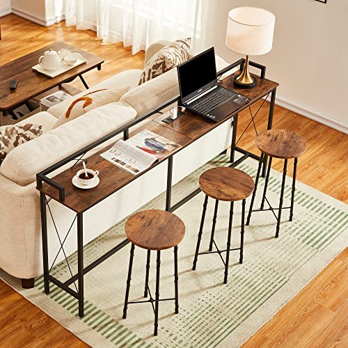 Vecelo 55.12" Console Table With 2 Outlet And 2 Usb Ports For Couch Side, Entryway, Living Room, Furnitures With Extra Long 9.8 Feet Power Cord Length, Baffle And Rest Rails #TOP7