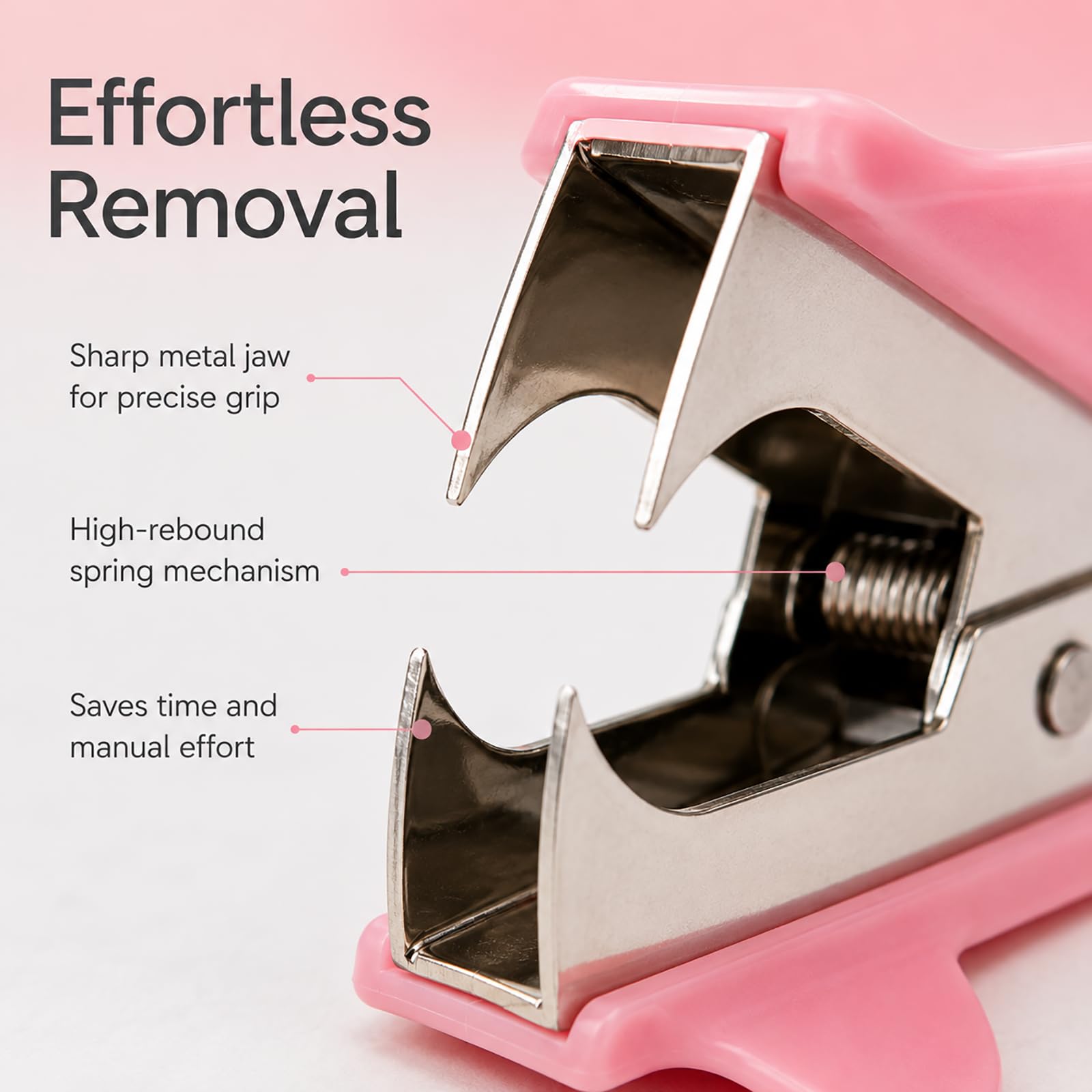 3 Stück Heftklammerentferner Rosa, Klammerentferner mit Breitem Fingergriff und Metallklaue, Entklammerer für Standardheftklammern, Dokumente, Papier, Büro, Schule, Zuhause und Schreibtisch