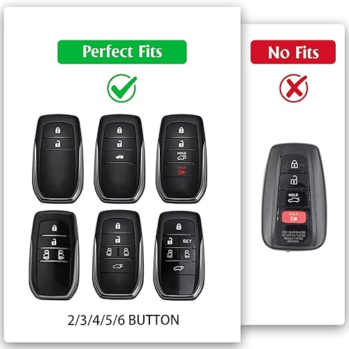 Miniatura 9 de Funda de TPU suave para llavero compatible con Toyota 6 botones Alphard HILUX PREVIA RAV4 VELLFIRE (dorado-negro)