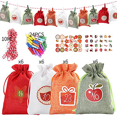 Calendrier de l'Avent à remplir - 24 sachets - Calendrier de Noël 2021 - Sacs cadeaux DIY pour familles, enfants, adultes (265) Cover