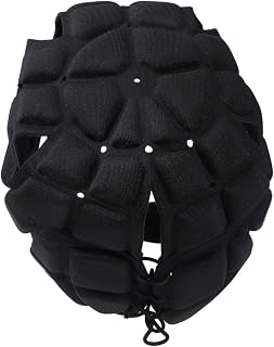 LIOOBO Rugby Helmet Headguard Headgear Soccer Football Scrum Cap Head Protector Soft Shell Protective Helmet for Kids Youth Adult (Black)