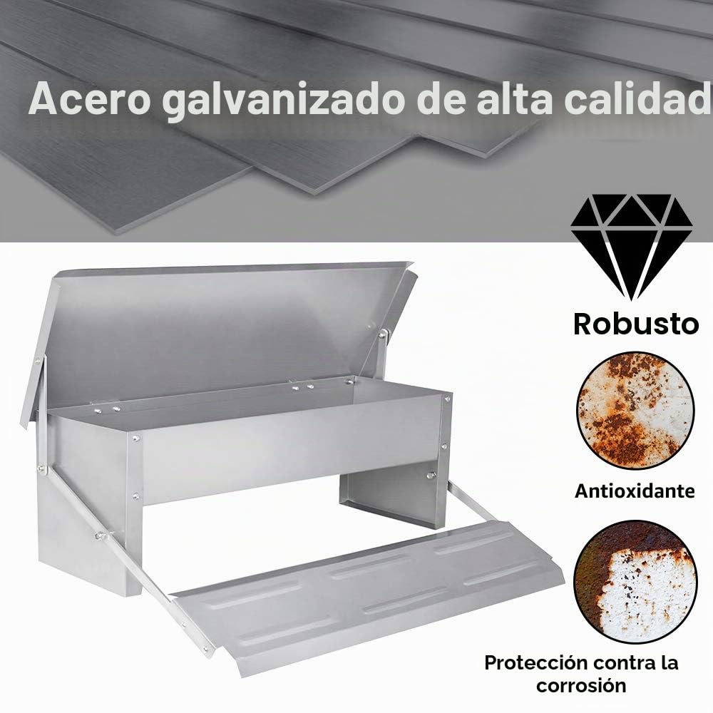 UISEBRT Comedero automático para gallinas, 5 kg, de acero galvanizado, para aves de corral, resistente al agua y a prueba de ratas