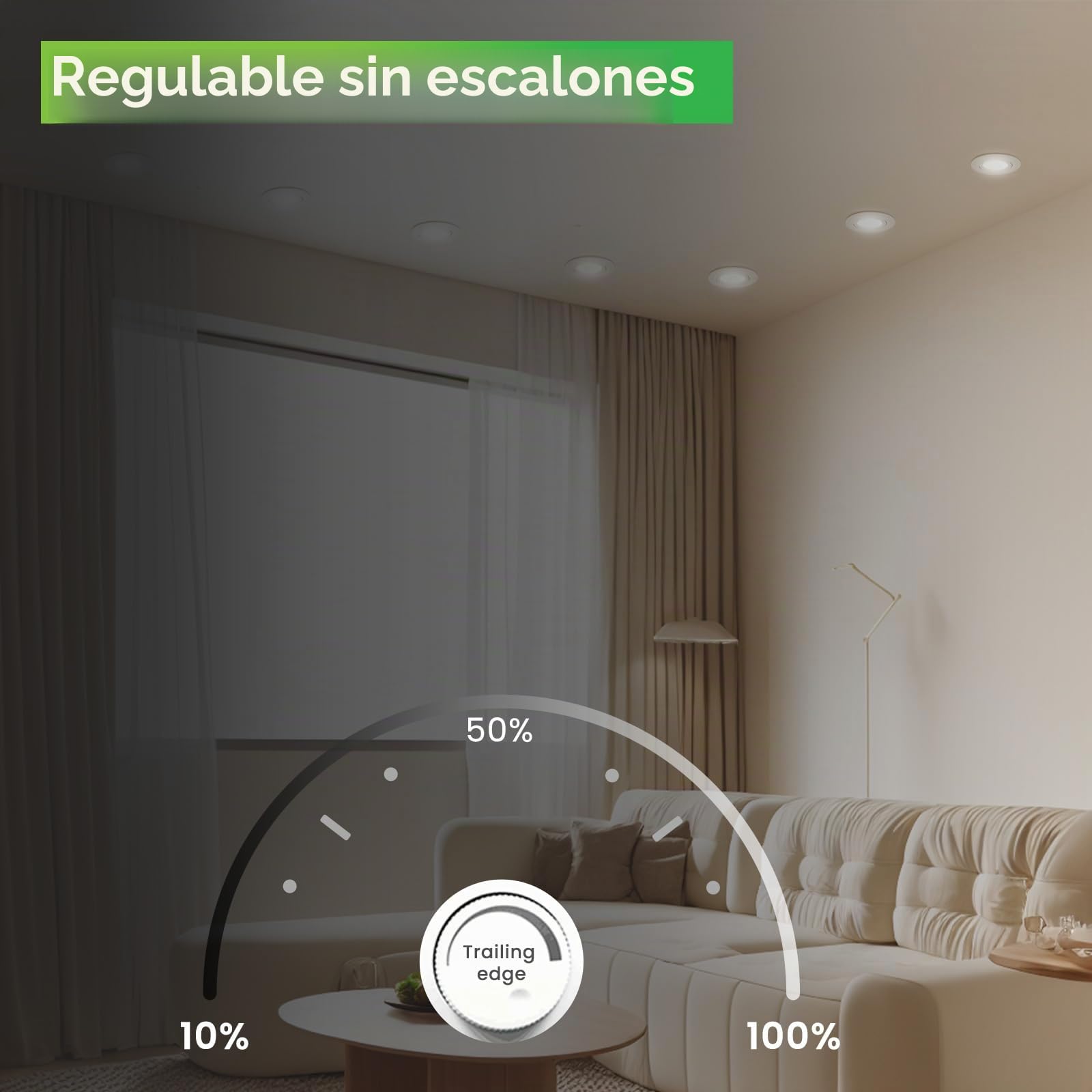 CLAR - Focos LED Interior Techo, Módulo LED Ultra Plano Regulable 6W, Seleccionador de tonalidad, Ajustable 110º(Pack 10)