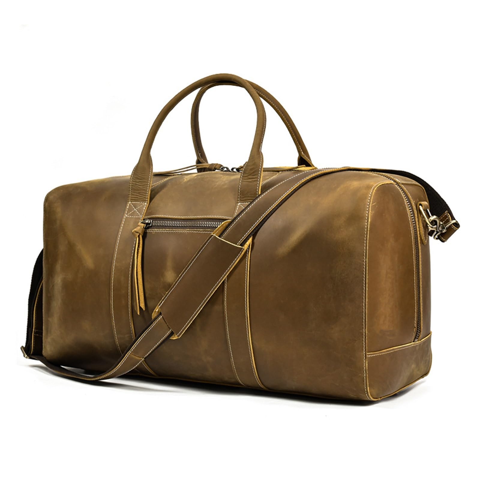 Sac polochon en cuir vintage de grande capacité fait main pour homme