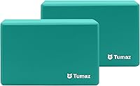 Tumaz Non-Slip Yoga Blocks 2-Pack: High-Density EVA Foam & Natural Cork for Stability + Free E-Book