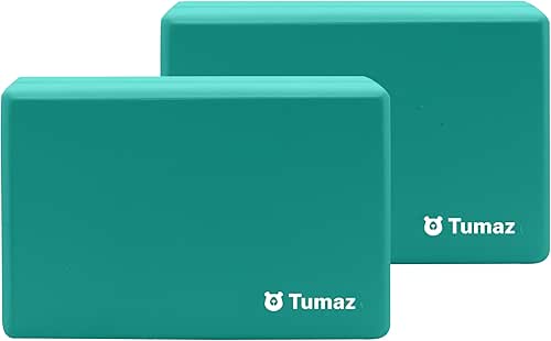 Tumaz Non-Slip Yoga Blocks 2-Pack - High Density/Lightweight EVA Foam