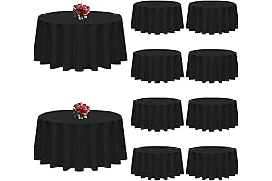 10 Pack Round Tablecloths: Black Elegance for Every Occasion