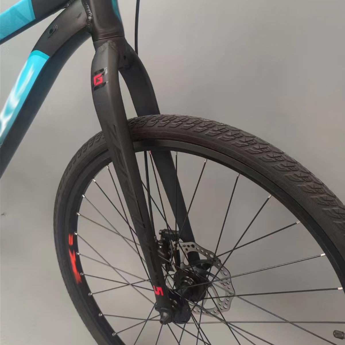 26/27,5/29 Zoll Starre Gabel Aus Aluminiumlegierung Schnellspanner-Scheibenbremse Mountainbike-Vorderradgabel 1-1/8" Gerades Rohr(Black-Gray,29IN)