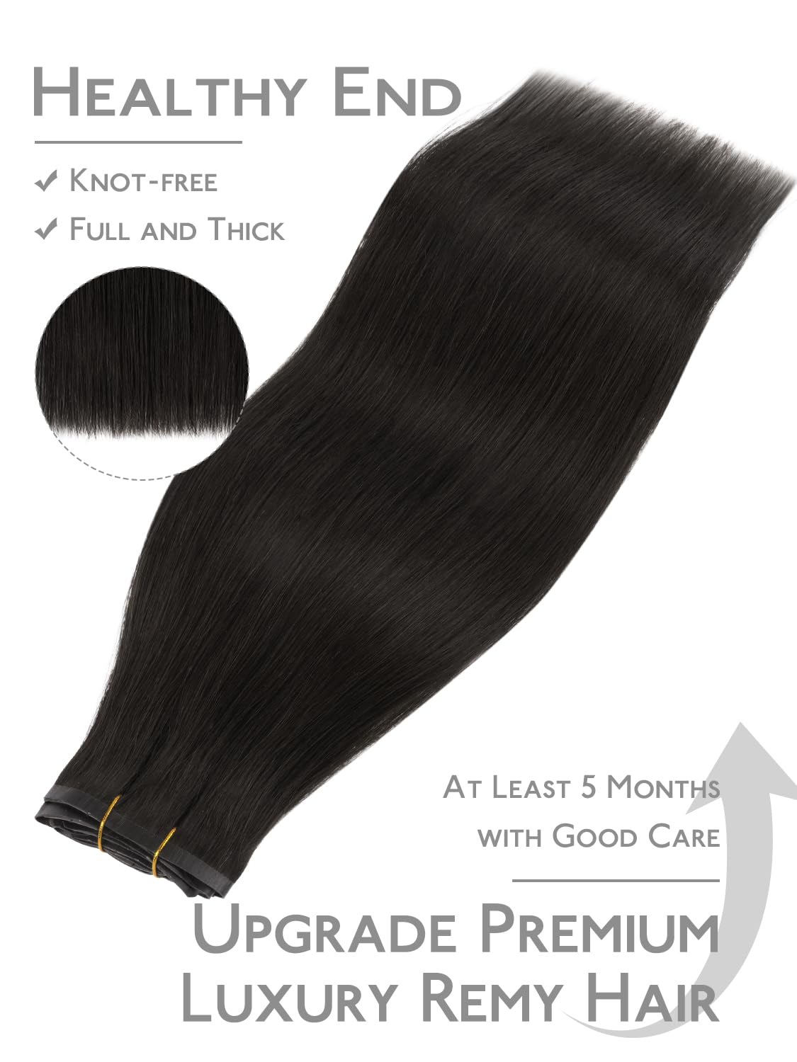 Clip In Human Hair Extensions 14 Inch 130g 7pcs Straight Premium Quality Amazon.com : WENNALIFE Seamless Clip In Hair Extensions, 14  main image 2