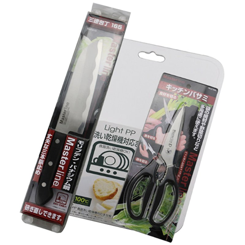 Amazon｜パール金属 包丁 キッチンバサミ まな板 3点セット Master
