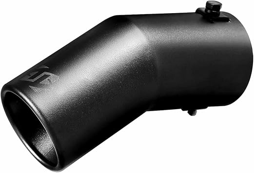Ehxuast Tip Fit 1.5-2 inch Pipe, Clamp On, Black Stainless steel. | 2.5 OD x 6.5 L , Muffler Tail Pipe, Powder Coated Black