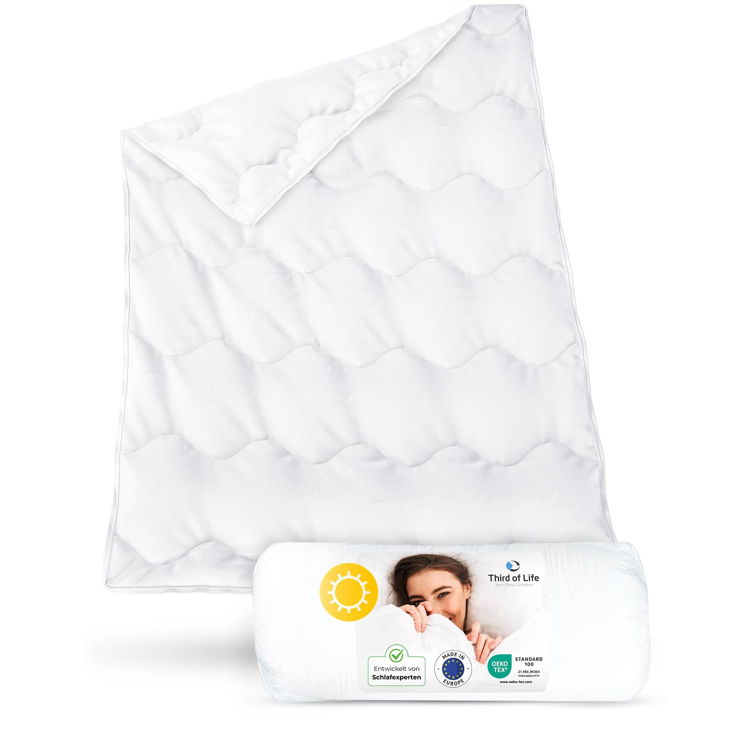 Verda Kinderbettdecke 100x135 cm | decken 100% recycelt | Nachhaltige Sommer-Stepp-Decke | Thermoregulierend für warme Nächte | Zertifizierte Materialien