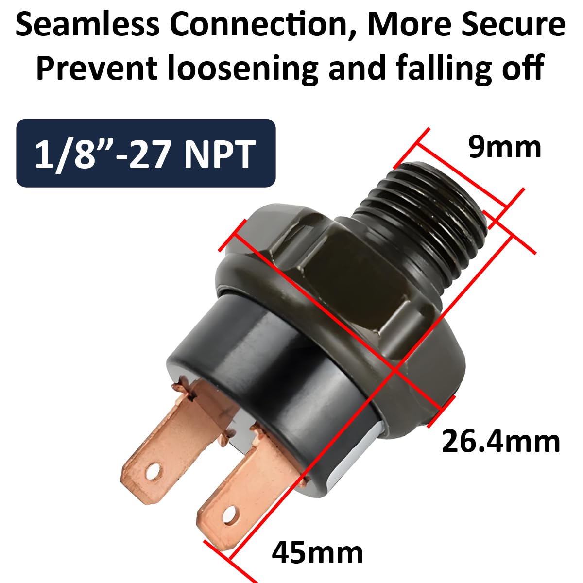 LKRXW Drukschakelaar 6-8 Bar – 1/8″ NPT – Automatische Compressorregeling – 12-48V DC / 110-220V AC – Voor Luchtcompressoren En Veringsystemen