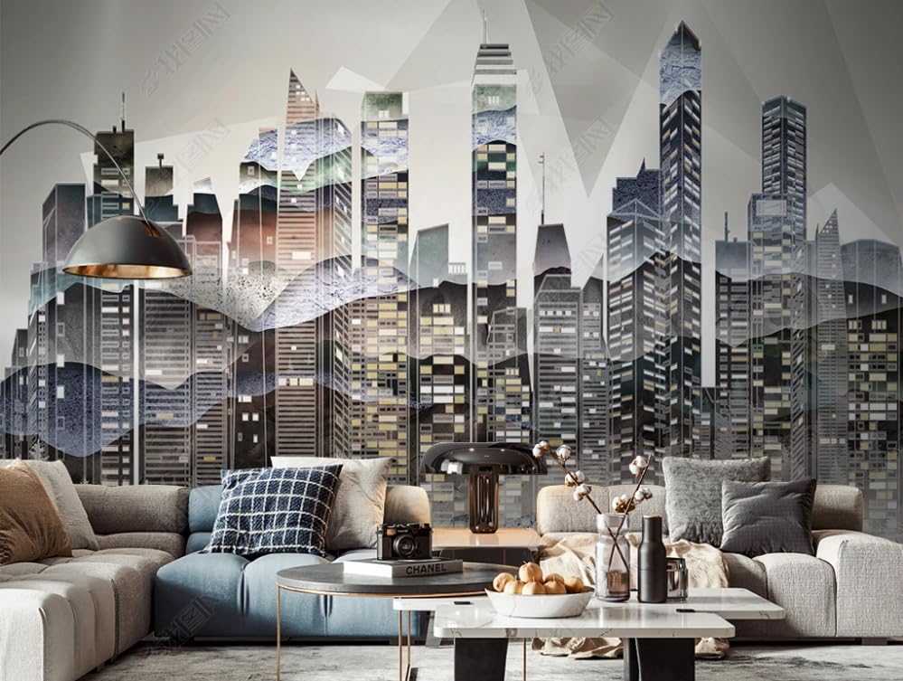 Tapisserie photo ville abstraite pour créer une ambiance moderne dans votre chambre