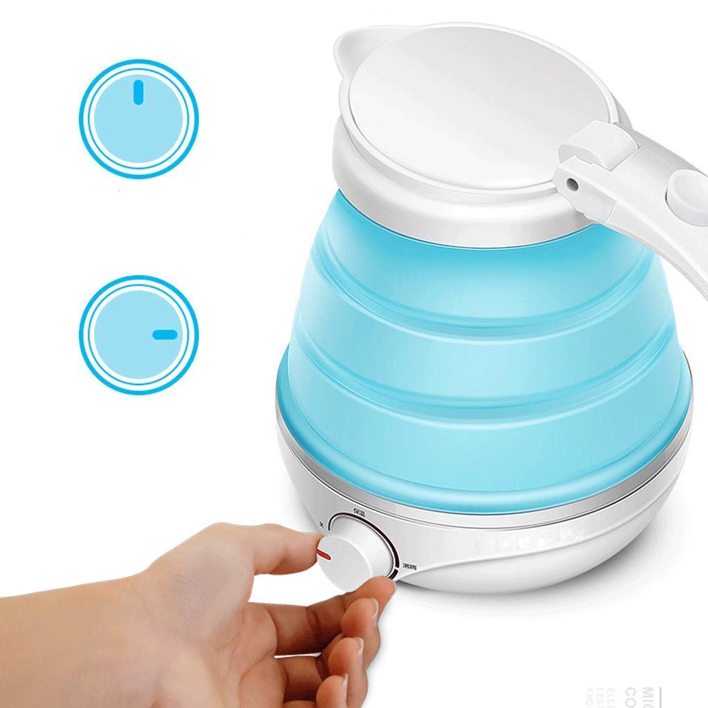 Bollitore Elettrico Pieghevole Mini Gel di silice Bollitore Portatile da Viaggio di Piccola capacità per Uso Domestico 110 V-220 V 0,5 L （Blu ） Interesting