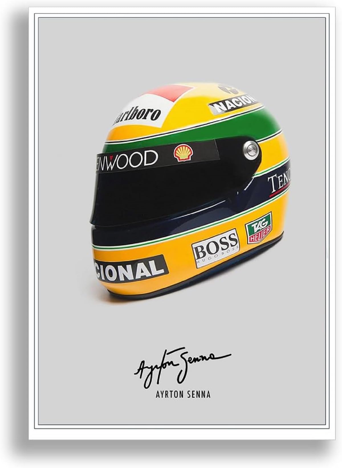 Ayrton Senna signed photo F1 legend helmet poster print autograph framed display memorabilia gift (A4 Poster Only, Ayrton)