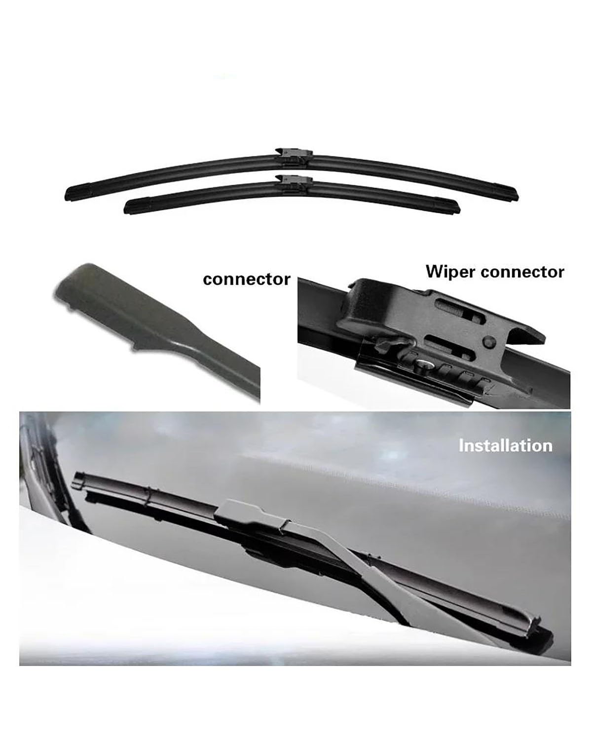 Escobillas Coche Para Dacia Jogger 2021-2024 Limpiaparabrisas Delantero Trasero(Front 2pcs)