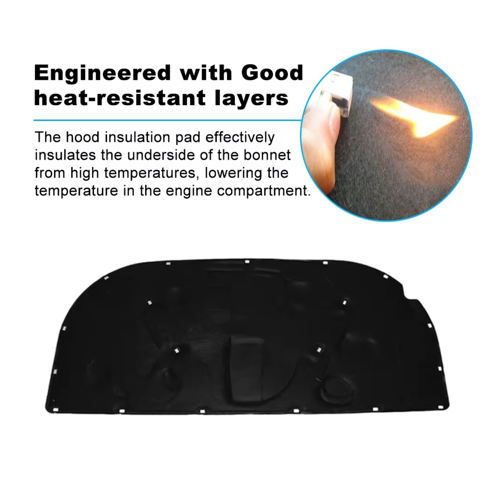 Per A4 B6 2000-2004 Vano Motore Protezione Cofano Isolamento Pad Calore Fodera Isolante Acustico Sostituire 8E0863825AF Insonorizzazione vano motore