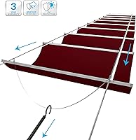 Vista 2 de Patio Paradise - Toldo retráctil impermeable de 7 pies de ancho x 33 pies de largo, para exteriores, para Patio jardín, terraza, glorieta, porche